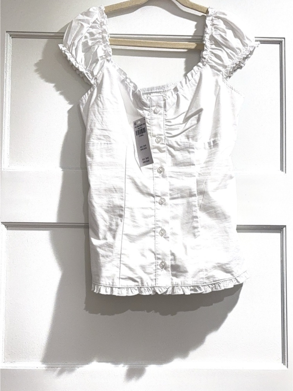 Hollister White Button Down short sleeve Blouse NWT